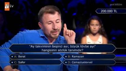 Büyük tövbe ayı hangisinin sözlük tanımıdır? Milyoner'de 200 binlik soru kafa karıştırdı!