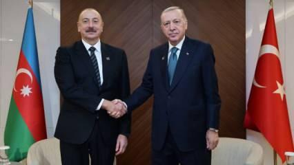 Erdoğan, Kırgızistan'da Aliyev ile görüştü