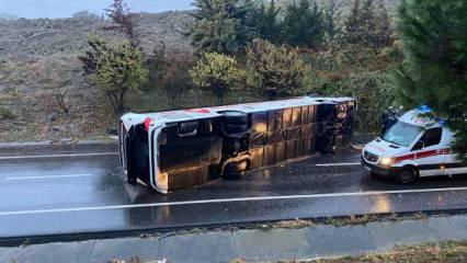 Son Dakika... İstanbul'da yolcu otobüsü devrildi: Ölü ve yaralılar var!