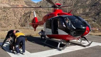 Atardamar duvarı yırtıldı! Ambulans helikopterle nakledildi