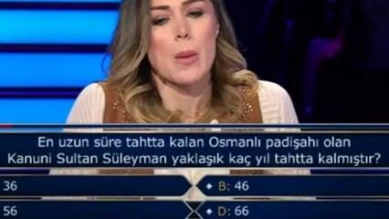Kanuni Sultan Süleyman kaç yıl tahtta kalmıştır? Milyoner'de özel soru