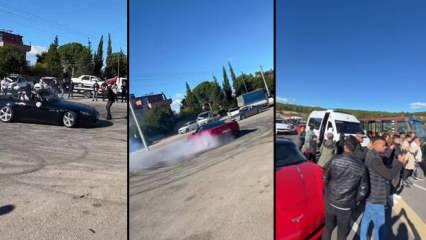 Lüks araçlarla drift yapan yeni evli çifte büyük ceza