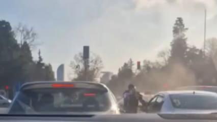 Polis, kaçan şüphelinin aracının lastiklerine ateş ederek yakaladı