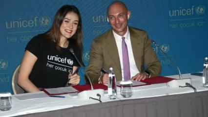 UNICEF ile milli voleybolcu Zehra G&uuml;neş arasında anlamlı iş birliği