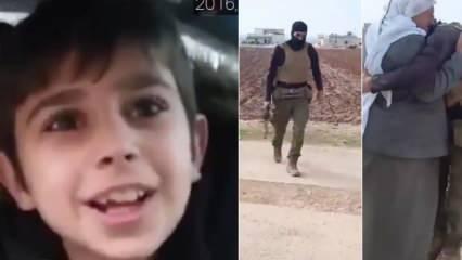 'Büyüyünce gelip Halep'i kurtaracağız' demişlerdi! Bir savaşçı, babasına böyle kavuştu