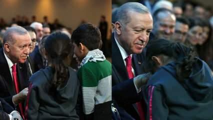 Cumhurbaşkanı Erdoğan'a Filistinli çocuklardan duygulandıran hediye!