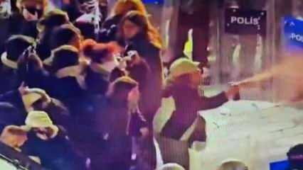 Taksim'de korsan göstericilerden polise saldırı!