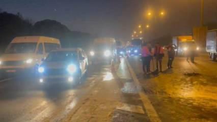 Trafiği kilitleyen kaza! Edirne yönünde tüm şeritler kapatıldı