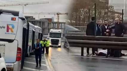 İstanbul'da korkutan kaza! Metrobüsten yolcu düştü