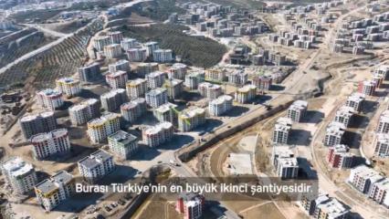 Bakan Kurum deprem bölgesinin 2. büyük şantiyesini paylaştı: İş makinelerimiz durmuyor