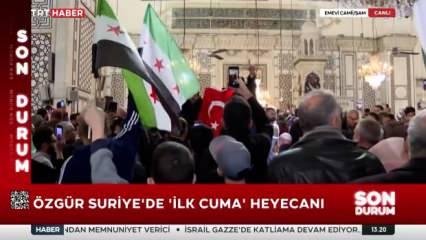 Emevi Camii'nde tarihi anlar! Cumhurbaşkanı Erdoğan'a duyulan sevgi böyle görüntülendi