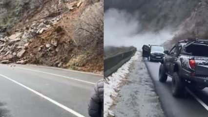 Artvin'de heyelan! Kara yolu ulaşıma kapandı