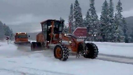 Ilgaz Dağı'nda kar yağışı etkili oldu