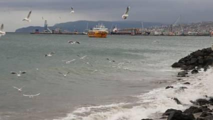 Tekirdağ'da deniz ulaşımına "poyraz" engeli