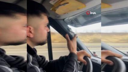 İstanbul Havalimanı yolunda ters y&ouml;nde giden ara&ccedil; y&uuml;rekleri ağza getirdi