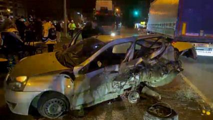 &Ouml;n&uuml;ndeki otomobile arkadan &ccedil;arpıp ka&ccedil;tı; 2 uzman &ccedil;avuş yaralı