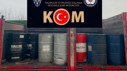 TEM'de durdurulan araçta 2 ton 550 litre kaçak akaryakıt ele geçirildi