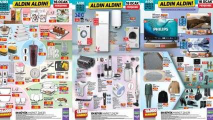 A101 16 Ocak aktüel ürünler kataloğu: Pil, termosifon, çerezlik, bebek yatağı, spor çantası, ampul...