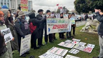 Ada halkından İBB binası önünde "azmanbüs" eylemi