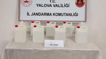 Yalova'da kargoyla yollanan 45 litre etil alkol ele geçirildi