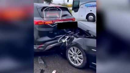 TOGG'a çarpan Mercedes paramparça oldu