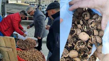 Ceviz sahtekarı zabıtaya yakalandı: 'Ar damarı' çatlamış dedikleri bu olsa gerek! 