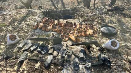 Diyarbakır’da PKK'lı teröristlere ait toprağa gömülü silah ve mühimmat ele geçirildi