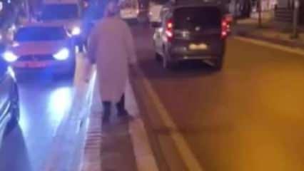 Esenyurt’ta bir kadın, aniden yolda giden aracın önüne atladı