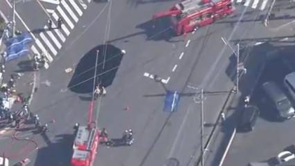 Japonya'da çöken yolda kurtarma ekibinden hayrete düşüren önlem: Duş almayın