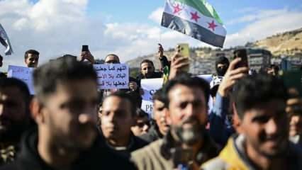 Şam'da terör örgütü PKK/YPG protesto edildi