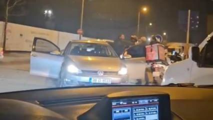 Sancaktepe'de yol kavgası! Yumruklar konuştu, kamyoneti tekmeledi