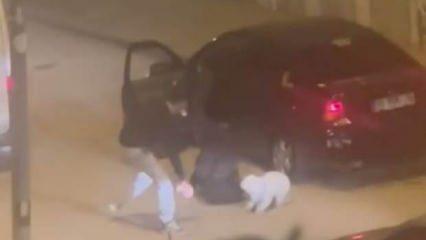 Ankara'da darbedilip, otomobille kaçırılmak istenen kadını mahalleli kurtardı