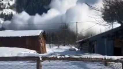 Artvin'de çığ! Yerleşim yeri yakınlarına çığ düştü