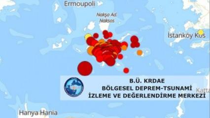 Ege Denizi'nde iki saat içinde 7 deprem