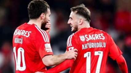 Orkun Kökçü'nün asist yaptığı 5 gollü maçta zafer Benfica'nın