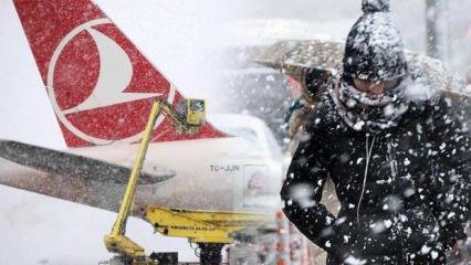 Son dakika: İstanbul'da kar alarmı! THY seferleri peş peşe iptal edildi