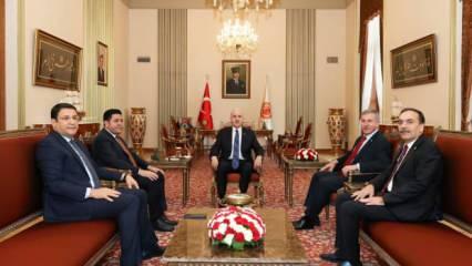 TBMM Başkanı Kurtulmuş, Yeni Yol Partisi Grup Başkanı Kaya'yı kabul etti