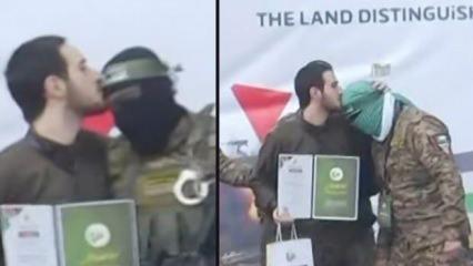 İsrailli esir Omer Shem-Tov esir takasında Kassam askerlerini alnından öptü