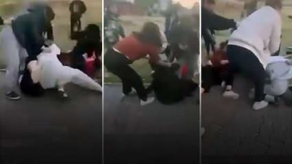 Akran zorbalığı kamerada! Genç kız çığlık atarken kahkahalarla kameraya aldılar...