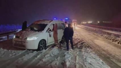 Amasya'da kar yağışı zincirleme kazayı beraberinde getirdi!
