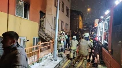 Kağıthane'de bir apartmanda elektrikli sobadan yangın çıktı