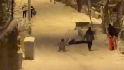 Karda eğlenmek istedi canından oluyordu! Kaza anı kamerada