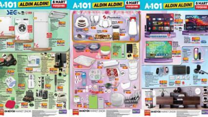A101 6 Mart aktüel ürünler kataloğu yayınlandı! TV ünitesi, kameralı çocuk takip saati, şarjlı led ayna...
