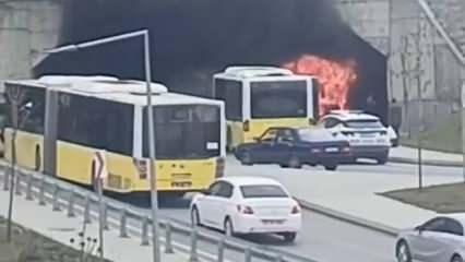 Başakşehir'de İETT otobüsünde yangın