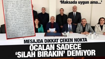 Öcalan sadece “silah bırakın” “örgütü feshedin” demiyor