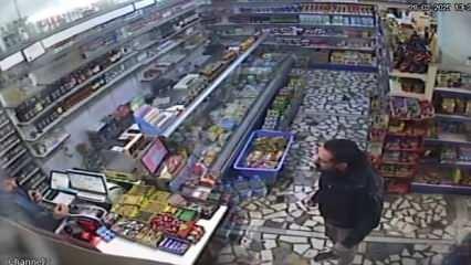 Cezaevi firarisi, veresiye alkol vermeyen market sahibine bıçak çekip mermer fırlattı