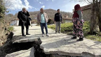 Mahalleli tedirgin! Heyelanda yolları çöktü: 'Her geçen gün kayıyor!'