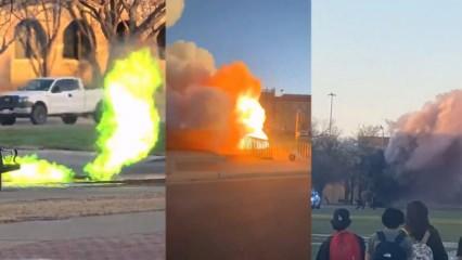 Teksas Üniversitesi'nde rögarlardan yeşil alevler çıktı sonra patlamalar yaşandı