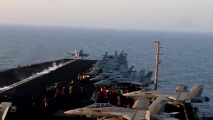 Trump vur emri verdi! CENTCOM görüntüleri paylaştı! ABD savaş uçakları peş peşe havalandı