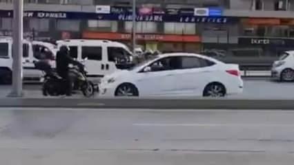 E-5’te ters giden kadın sürücü trafiği birbirine kattı
